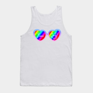 Peace and Love Heart Sunglasses Tank Top